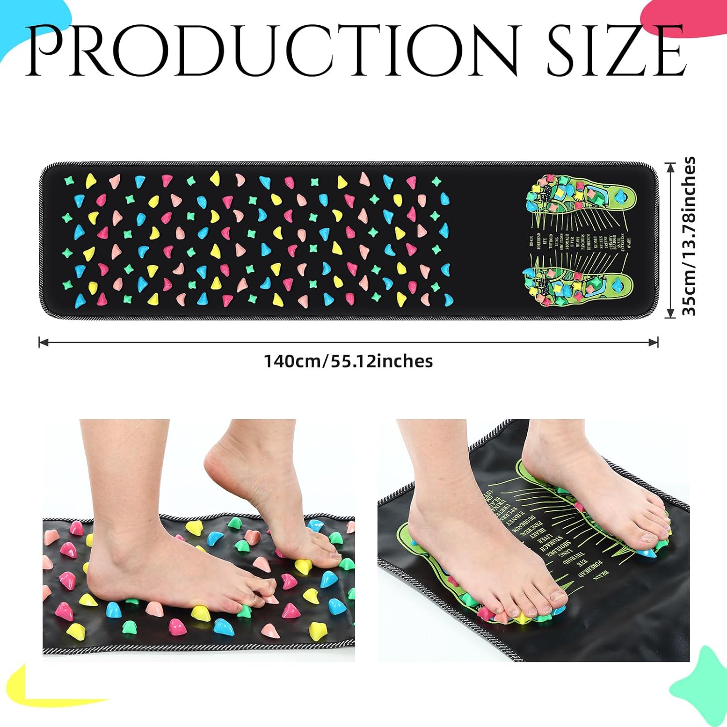 Bbto Alfombrilla De Masaje De Pies Reflexologa Caminata De Piedra Para Acupresin Masaje De Pies Alfombrilla De Acupuntura Para Estudiantes Mayores Sentados Durante Mucho Tiempo Y Trabajadores De