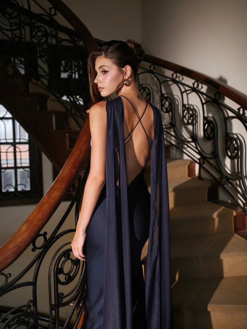 Fabritee Lyra Satin Cowl Neck Mini Dress