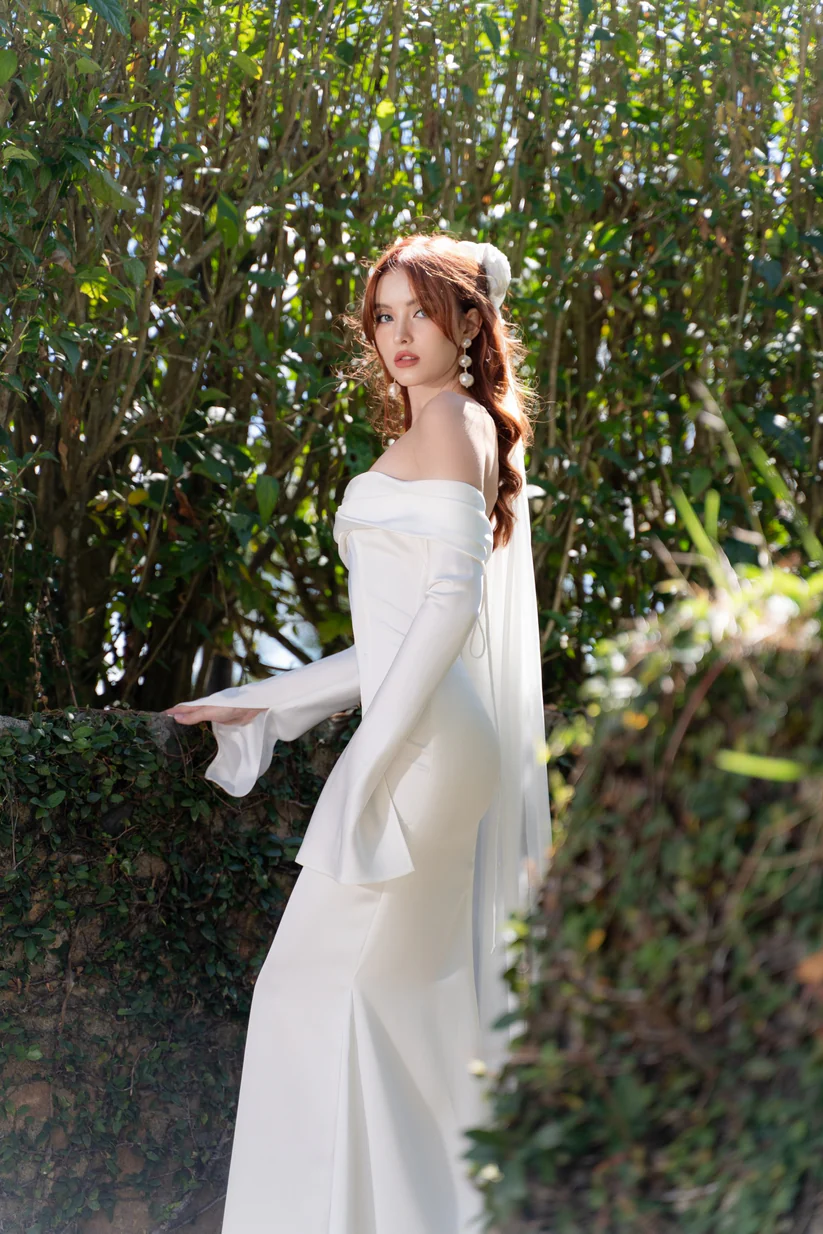 Fabritee Mortica Satin Maxi Slip Dress