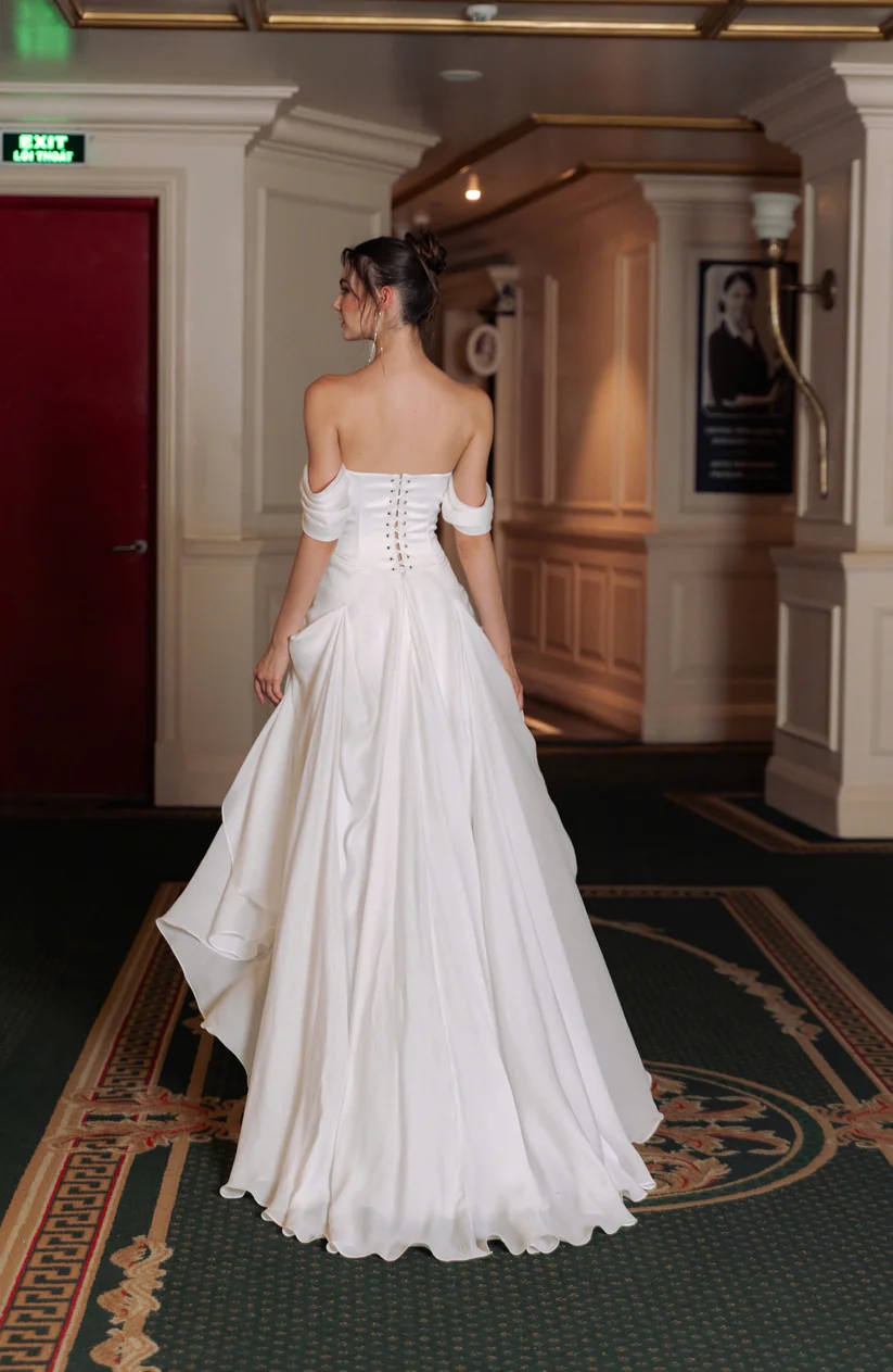 Fabritee Satin Open Back Maxi Gown