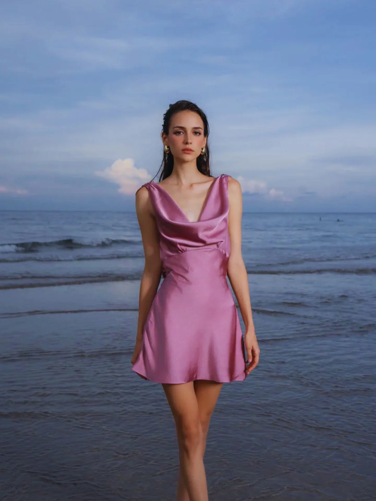 Fabritee Rosewave Satin Dress